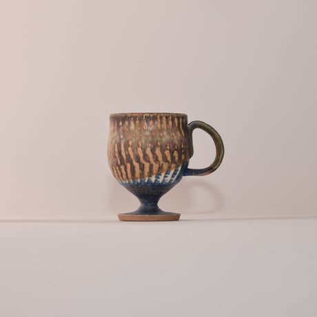 ハンドル付き葡萄酒カップミニ（茶）[fuji pottery]