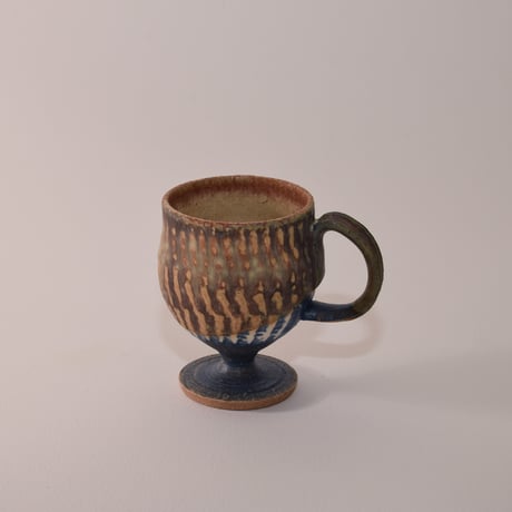 ハンドル付き葡萄酒カップミニ（茶）[fuji pottery]