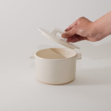 小鍋 foggy（白）［Fujii Msy Pottery］