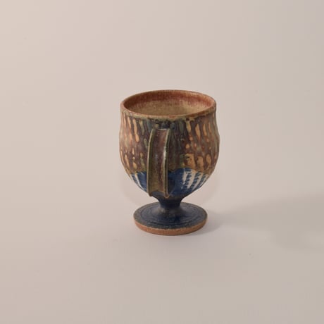 ハンドル付き葡萄酒カップミニ（茶）[fuji pottery]