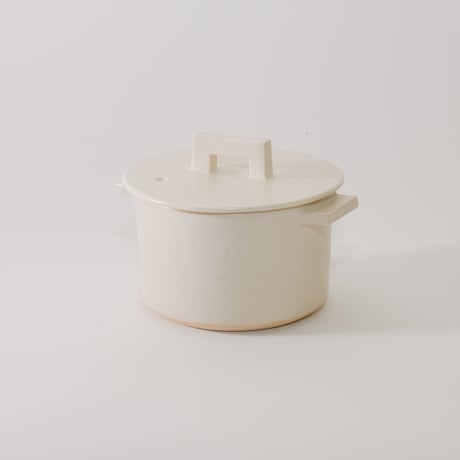 小鍋 foggy（白）［Fujii Msy Pottery］