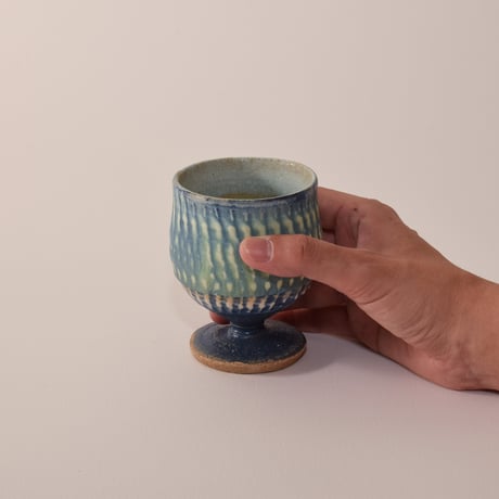 葡萄酒カップミニ（青）[fuji pottery]
