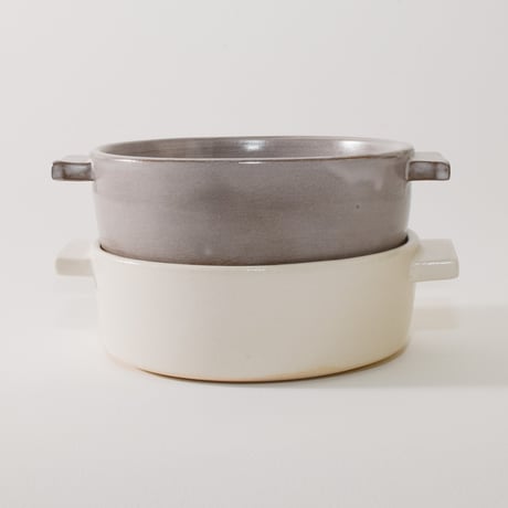 グラタン皿 アッシュグレー［Fujii Msy Pottery］