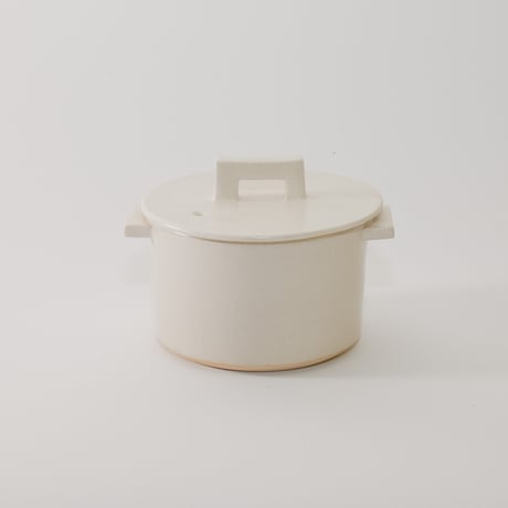 小鍋 foggy（白）［Fujii Msy Pottery］