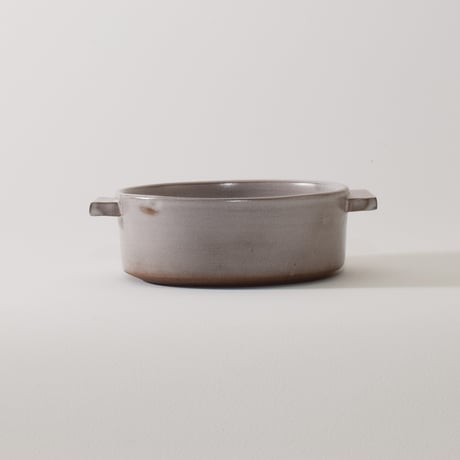 グラタン皿 アッシュグレー［Fujii Msy Pottery］
