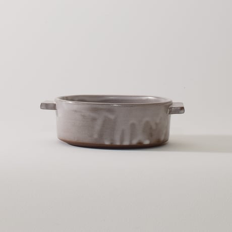 グラタン皿 アッシュグレー［Fujii Msy Pottery］