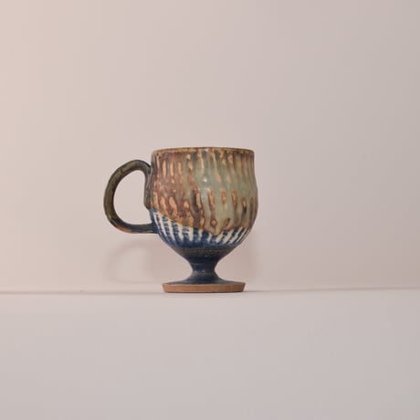 ハンドル付き葡萄酒カップミニ（茶）[fuji pottery]
