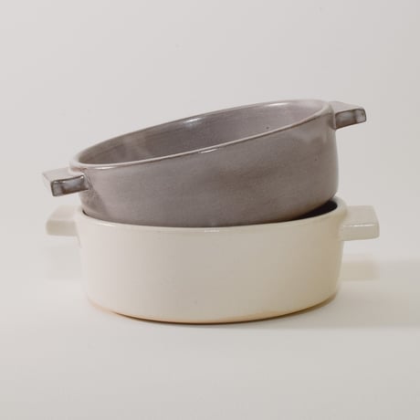 グラタン皿 アッシュグレー［Fujii Msy Pottery］