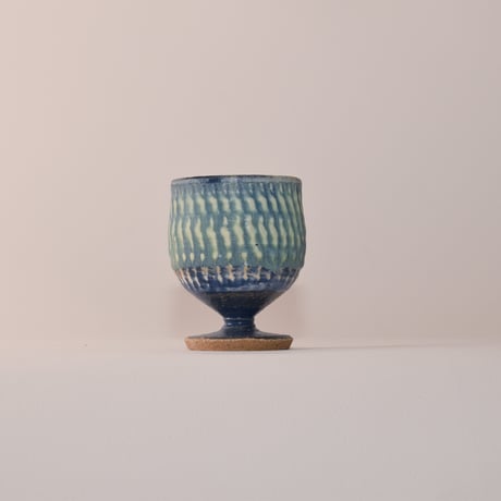 葡萄酒カップミニ（青）[fuji pottery]