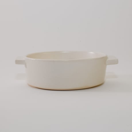 グラタン皿 foggy（白）［Fujii Msy Pottery］