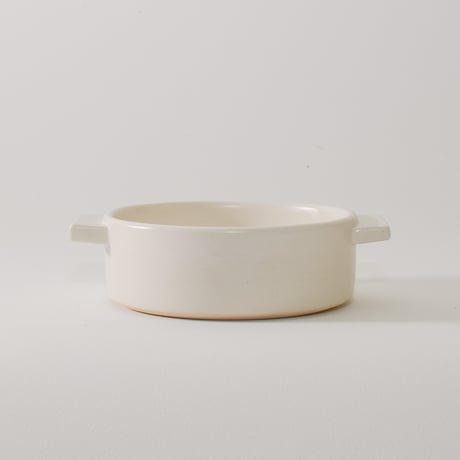 グラタン皿 foggy（白）［Fujii Msy Pottery］