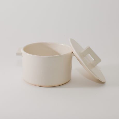 小鍋 foggy（白）［Fujii Msy Pottery］