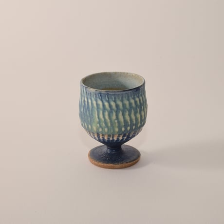 葡萄酒カップミニ（青）[fuji pottery]