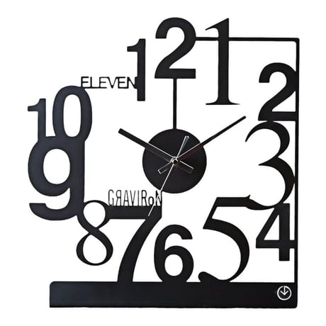 GRAVIRoN ANOMALY TABLE CLOCK｜鉄製置き時計・卓上時計｜黒皮鉄