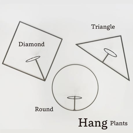 Hang Plants シリーズ Triangle 黒皮鉄 ハンギングプランツ