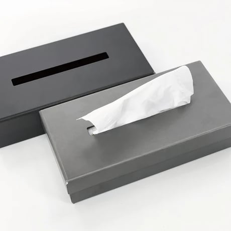 GRAVIRoN LID Box Tissue Case｜鉄製ティッシュケース・ティッシュボックス｜黒皮鉄×酸洗鉄
