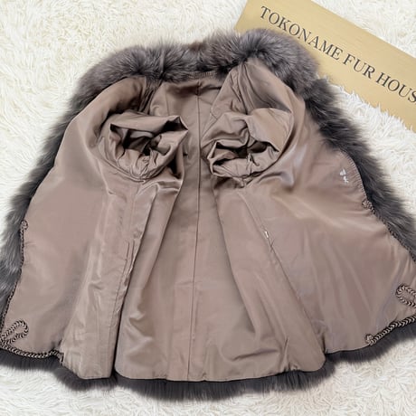 Blue Fox Ash Gray Dyed Jacket Vintage Fur Japan