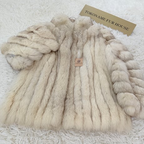 SAGA Blue Fox Coat Genuine Vintage Fur Japan