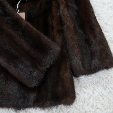 Dark Mink Jacket Genuine Vintage Fur Japan