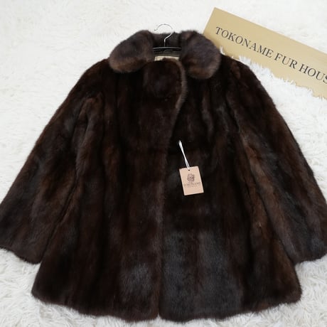 Dark Mink Jacket Genuine Vintage Fur Japan