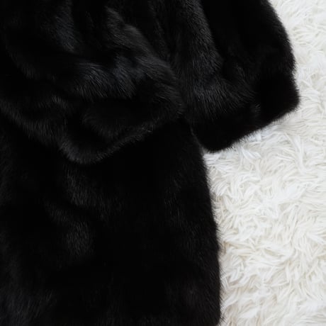 Dark Mink Coat Genuine Vintage Fur Japan