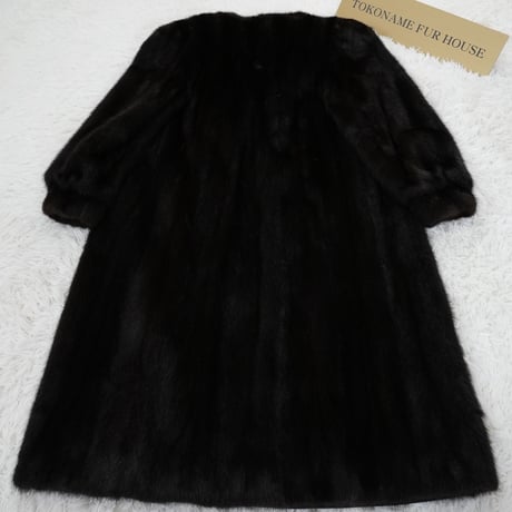Dark Mink Long Coat - SAGA MINK Genuine Vintage Fur Japan