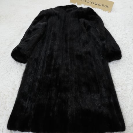 Dark Mink Long Coat Hair Up - SAGA MINK Genuine Vintage Fur Japan