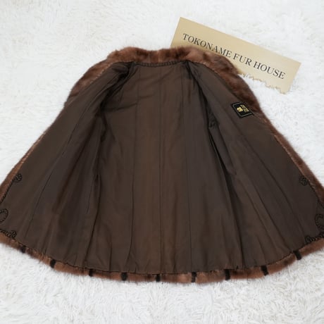 Mink Fur Stripe Design jacket Genuine Vintage Fur Japan