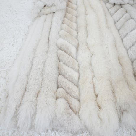 Blue Fox Long Coat Genuine Vintage Fur Japan