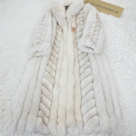 Blue Fox Long Coat Genuine Vintage Fur Japan