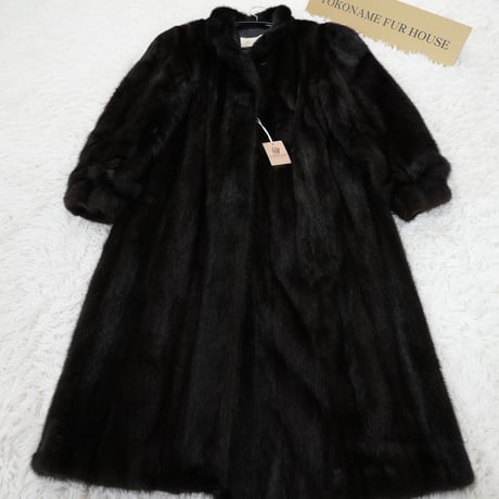Dark Mink Long Coat - SAGA MINK Genuine Vintage Fur Japan