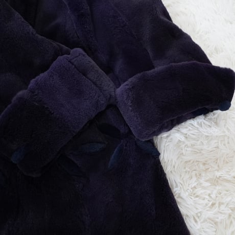 Shaved Mink Purple Dyed Roll Up Sleeve Genuine Vintage Fur Japan