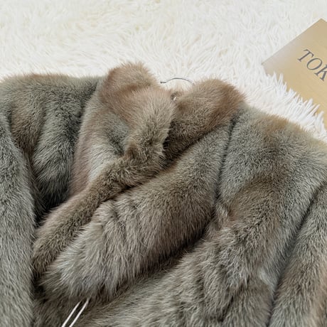 Mink Ash Green Dyed Coat Vintage Fur Japan