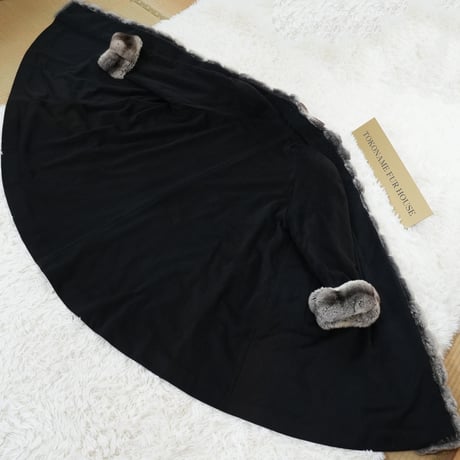 Chinchilla and cashmere Long Coat - EMBA Soft & Fluffy Genuine Vintage Fur Japan