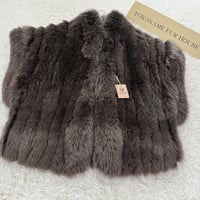 Blue Fox Brown Dyed Vest Vintage Fur Japan