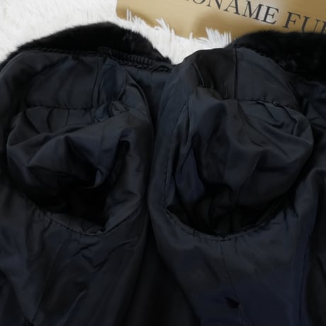 Black Mink Coat - SAGA MINK Soft and Glossy Genuine Vintage Fur Japan