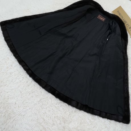Dark Mink Long Coat Genuine Vintage Fur Japan