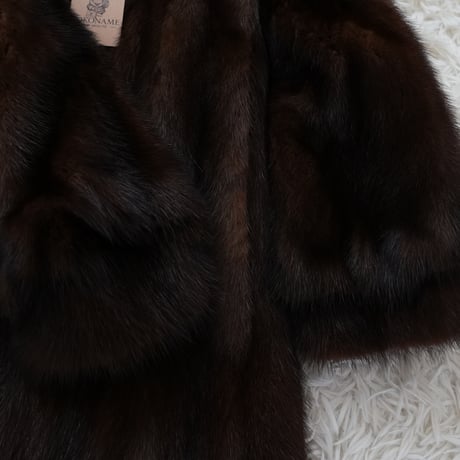 Mahogany Mink Long Coat Genuine Vintage Fur Japan