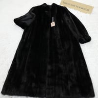 Dark Mink Long Coat Soft and Grossy SAGA MINK Genuine Vintage Fur Japan