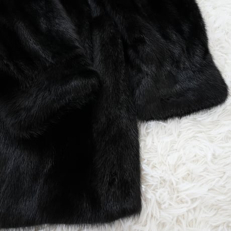 Dark Mink Coat Genuine Vintage Fur Japan