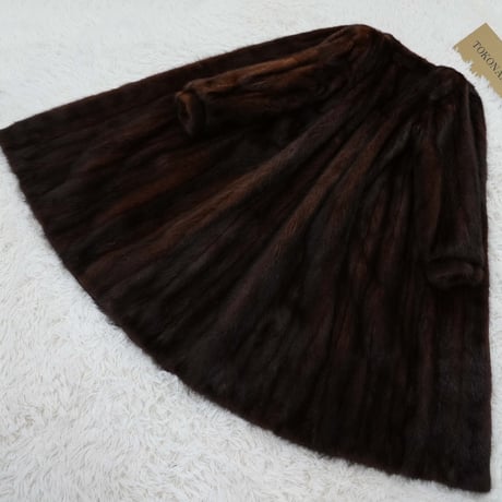 Mahogany Mink Long Coat Genuine Vintage Fur Japan