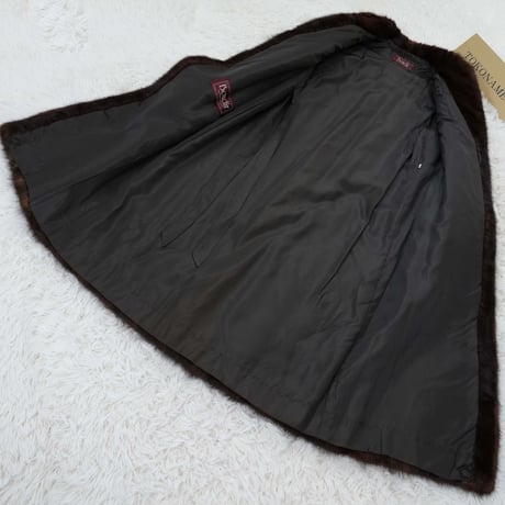Mahogany Mink Long Coat Genuine Vintage Fur Japan