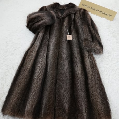 Raccoon Long Coat Genuine Vintage Fur Japan