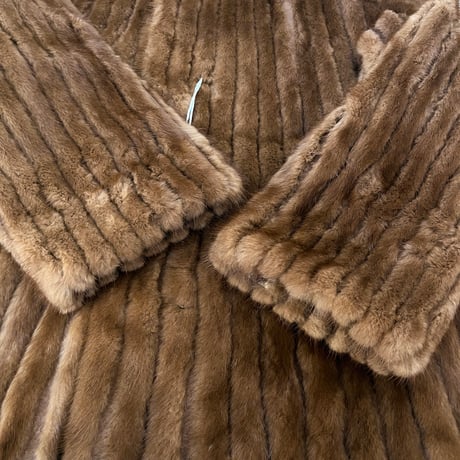 Demi Buff Mink Stripe Cutting Genuine Vintage Fur Japan