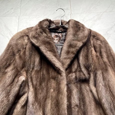 Blue Iris Mink Coat Soft Genuine Vintage Fur Japan