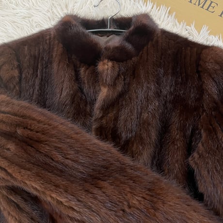 Dark Mink Jacket Genuine Vintage Fur Japan