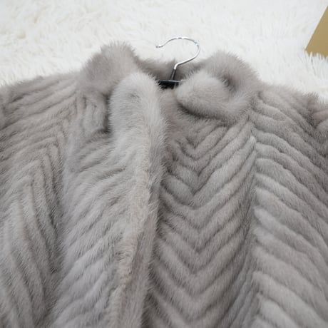 Sapphire Mink Jacket ZigZag Cutting Genuine Vintage Fur Japan