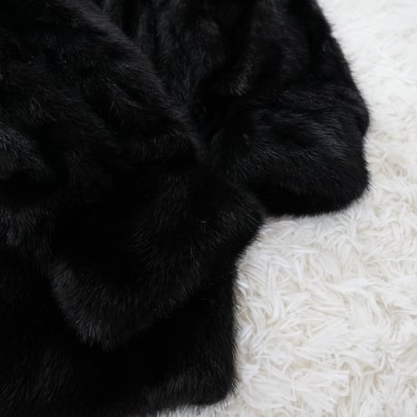 Dark Mink Coat Genuine Vintage Fur Japan