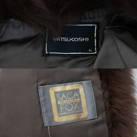 Brown Dyd Fox Coat - SAGA FOX Genuine Vintage Fur Japan