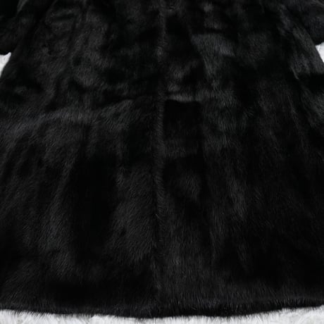 Black Mink Long Coat - SAGA MINK Genuine Vintage Fur Japan